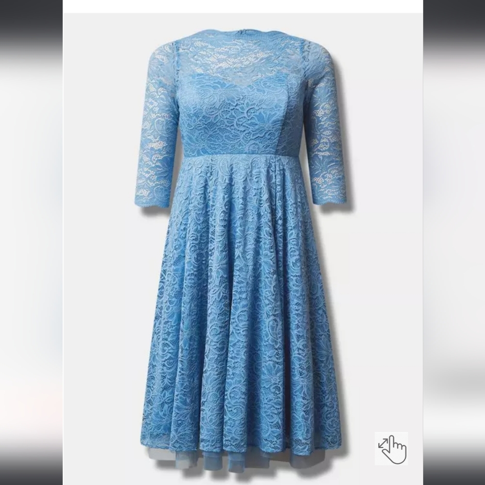 Torrid Blue Lace Midi Dress